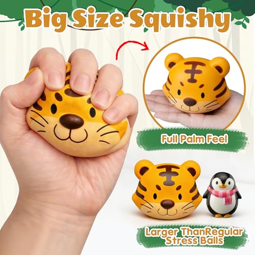 DMIGHT Party Favors for Kids 6PCS Large Animal Squishy Toys Stress Balls Goodie Bag Stuffers Pinata StuffersBirthday Gifts for Boys GirlsTreasure Chest PrizesClassroom Prizes for Kids - Image 5