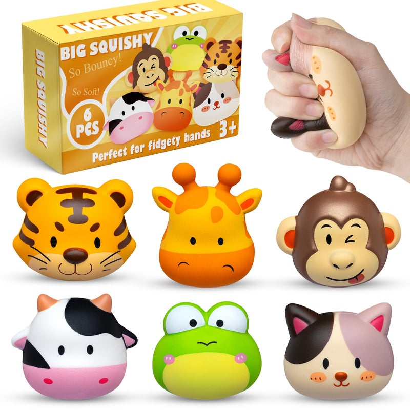 DMIGHT Party Favors for Kids 6PCS Large Animal Squishy Toys Stress Balls Goodie Bag Stuffers Pinata StuffersBirthday Gifts for Boys GirlsTreasure Chest PrizesClassroom Prizes for Kids - Image 3
