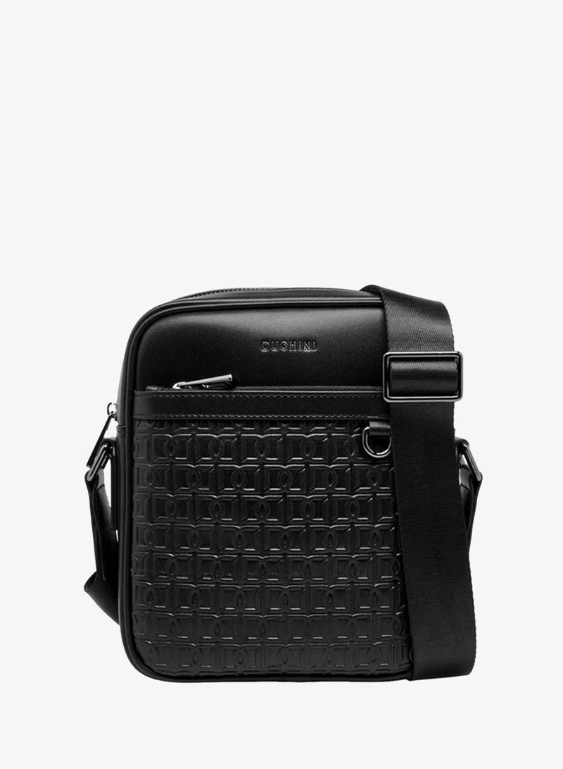 دوتشيني Men Monogram Textured Crossbody Bag