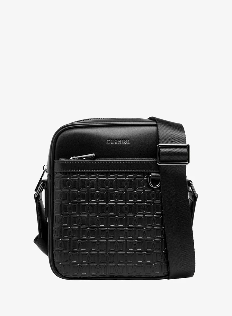 دوتشيني Men Monogram Textured Crossbody Bag