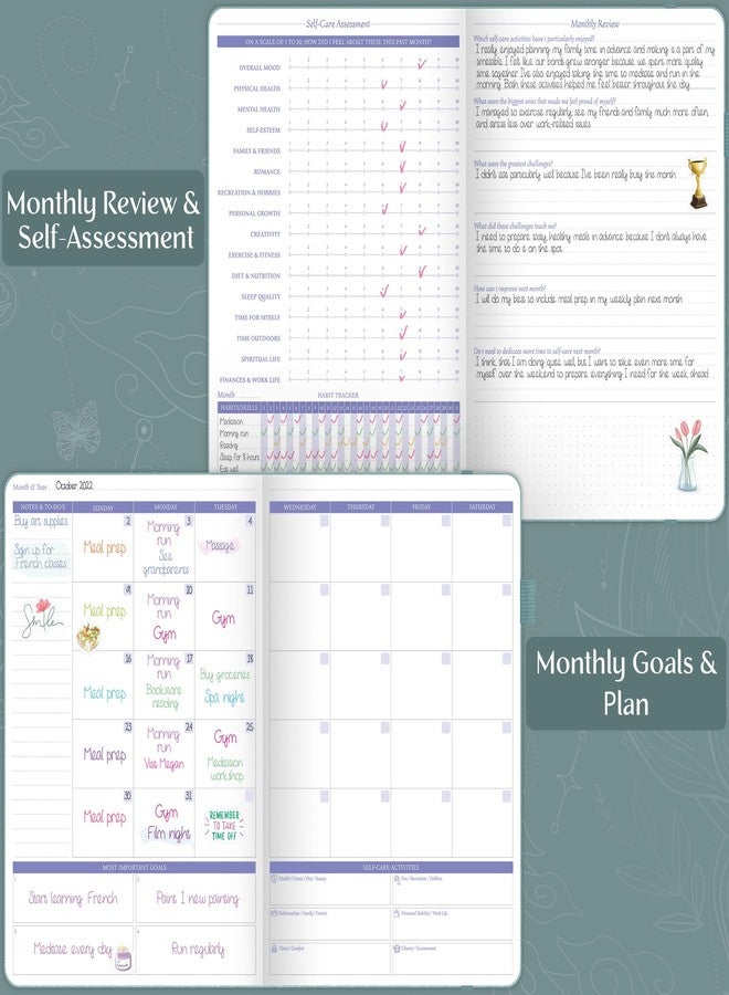 Legend Planner Legend Self-Care Journal - Guided Daily Reflection Notebook for Mental & Physical Health - Mood & Personal Development - 3-Month, 7x10” (Blue Surf) - Image 5