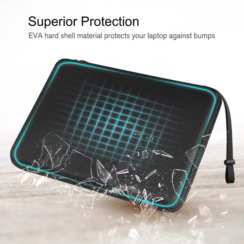 FINPAC Hard Laptop Sleeve Case for 13 inch MacBook Air 2026 M5/M4/M3/M2/M1, MacBook Neo A18 Pro,14 inch MacBook Pro 2026 M5/M4/M3/M2 Pro/Max, Waterproof Case for Dell, Surface Laptop, HP, Acer, Black - Image 3