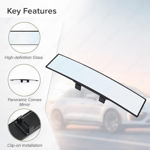 GNASTAS Car Rear View Mirror Interior Mirror Wide Angle Panorama Safety Mirror Interior Mirror Large Vision Mirror 1Pc - Image 3