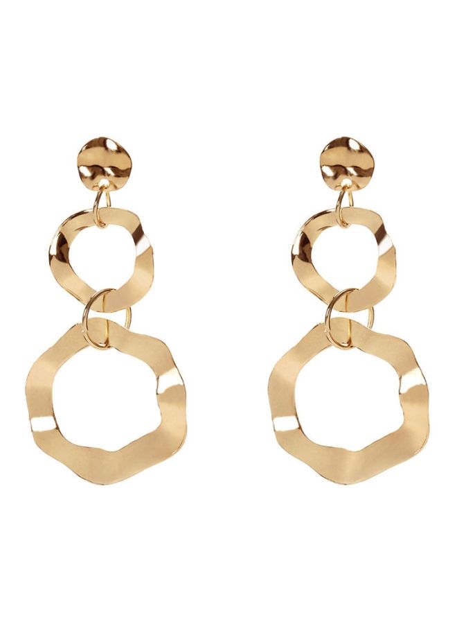 NIBEMINENT Metal Hyperbolic Geometric Dangle Earrings  - Image 1