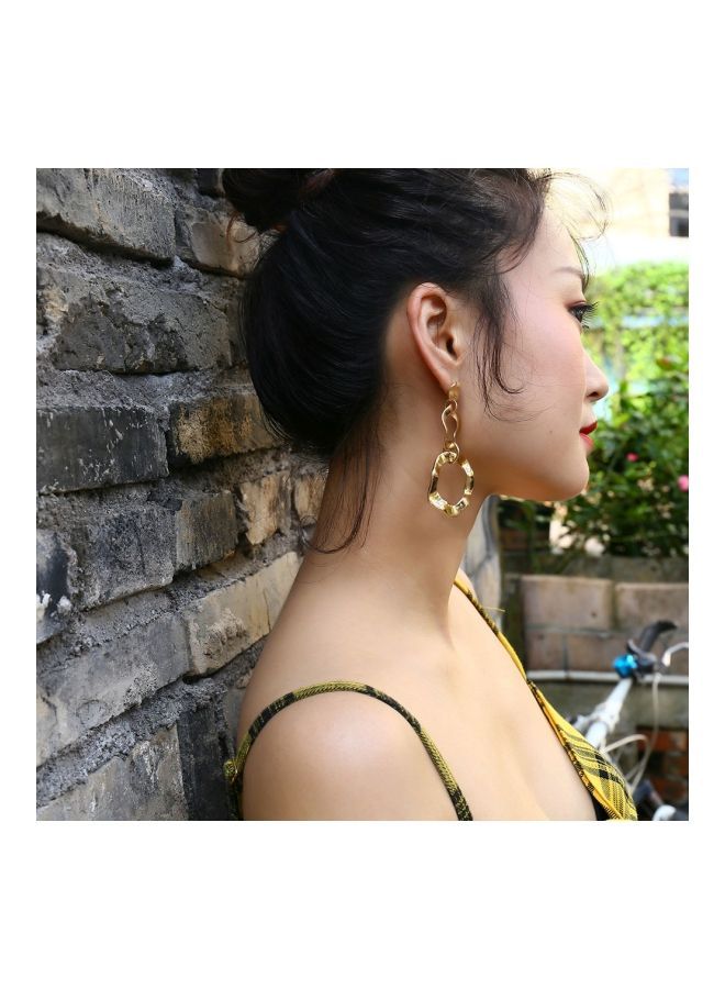 NIBEMINENT Metal Hyperbolic Geometric Dangle Earrings  - Image 3