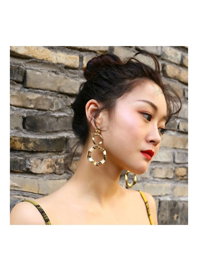 NIBEMINENT Metal Hyperbolic Geometric Dangle Earrings  - Image 2