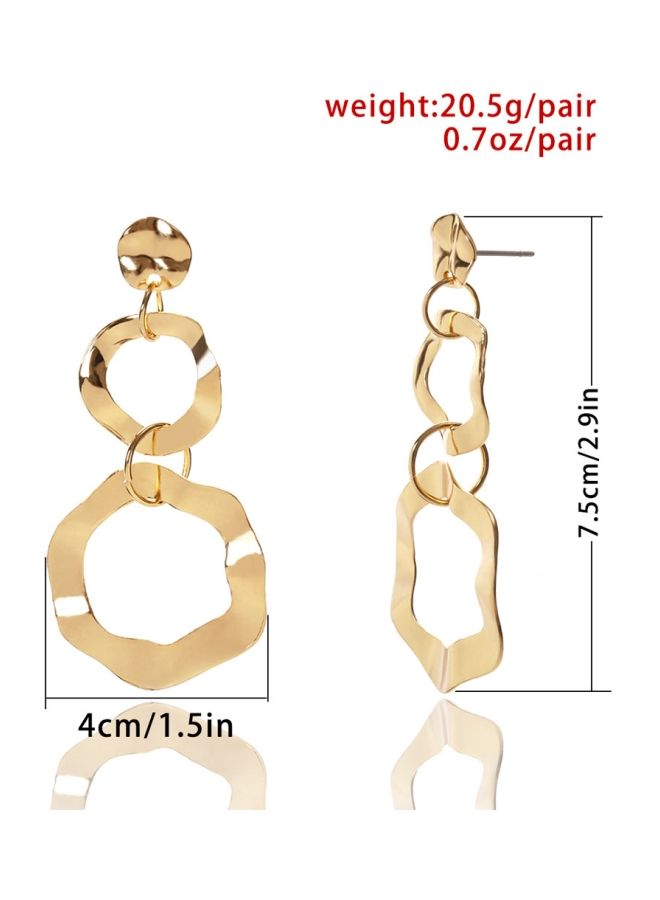NIBEMINENT Metal Hyperbolic Geometric Dangle Earrings  - Image 4