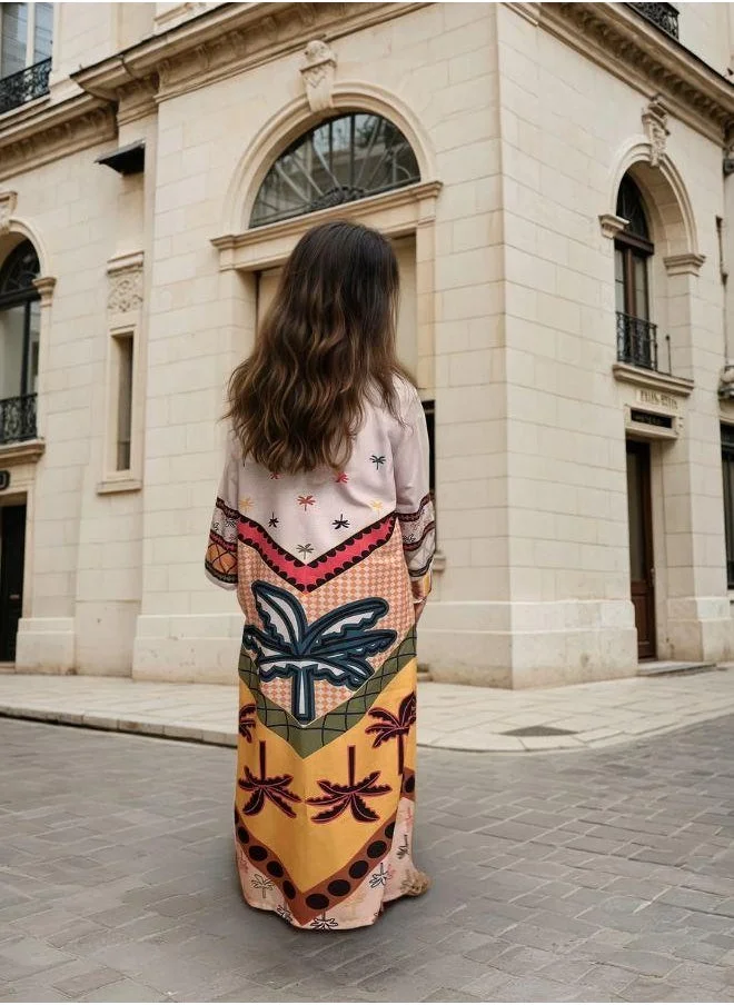 The Untitled Project Palm Oasis - Linen Printed Abaya