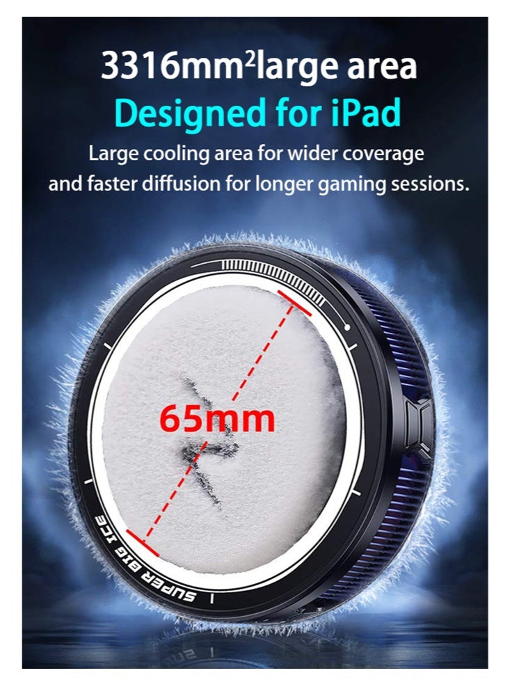 45W High Power iPad Cooler with 3-Gears Adjustment and RGB Lighting Universal Magnetic iPad Radiator with Temperature Display Magnetic Tablet Cooler for ipad/Surface pro/Samsung Tab Semiconductor Heat Sink Compatible for Steam Deck for Mobile Gaming Tiktok Live Streaming - Image 4