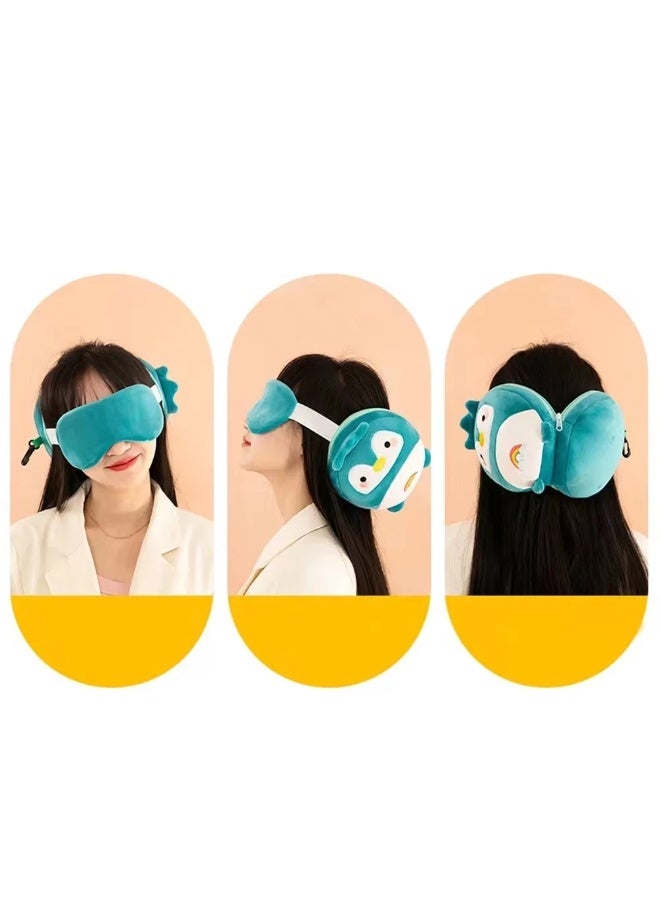 Creative 2-in-1 Eye Mask and Neck Pillow - Soft Cartoon Airplane Head Pillow for Travel and Office Naps - Image 2