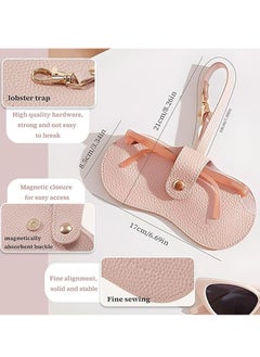 Generic Leather Glasses Case Holder Eyewear Bag Portable Slim Sunglasses Organizer Pouch with Lanyard Soft Eyeglasses Eyewear Sleeve  - Image 4