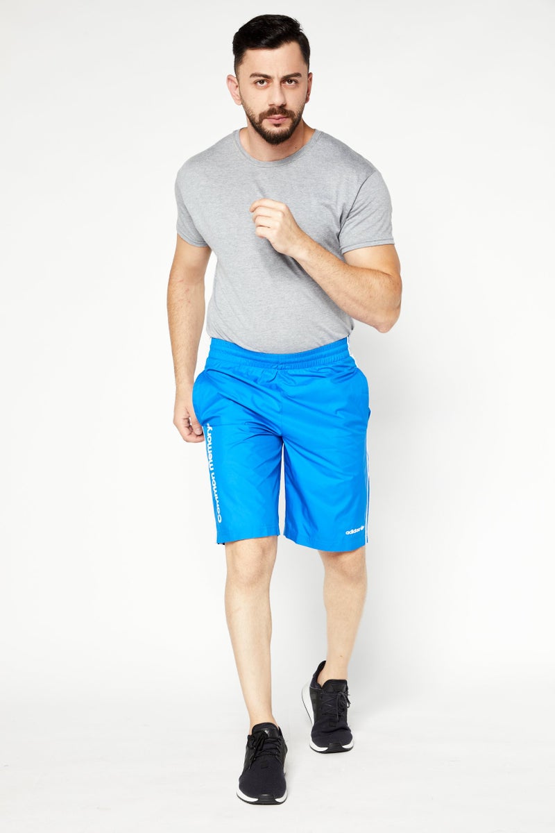 adidas Originals Men Sportswear Fit Embroidered Logo Shorts, Blue  - Image 2