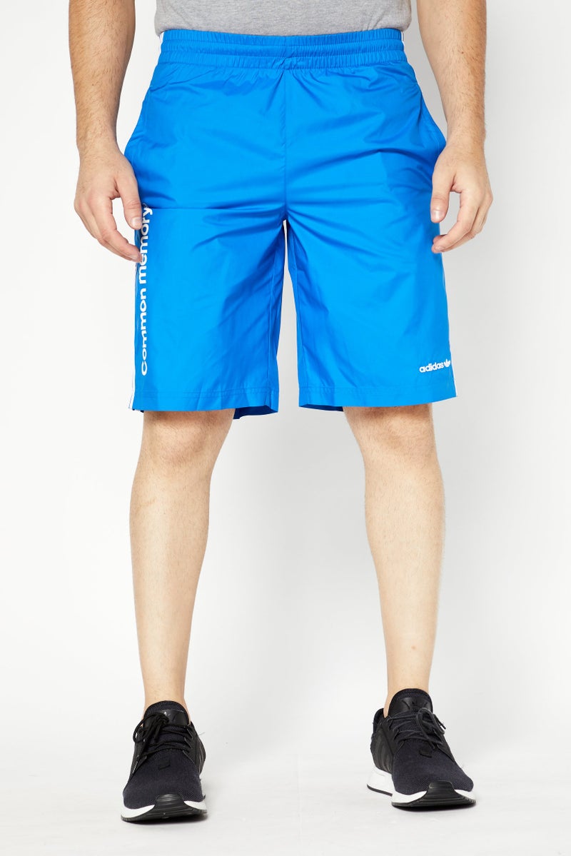 adidas Originals Men Sportswear Fit Embroidered Logo Shorts, Blue  - Image 1