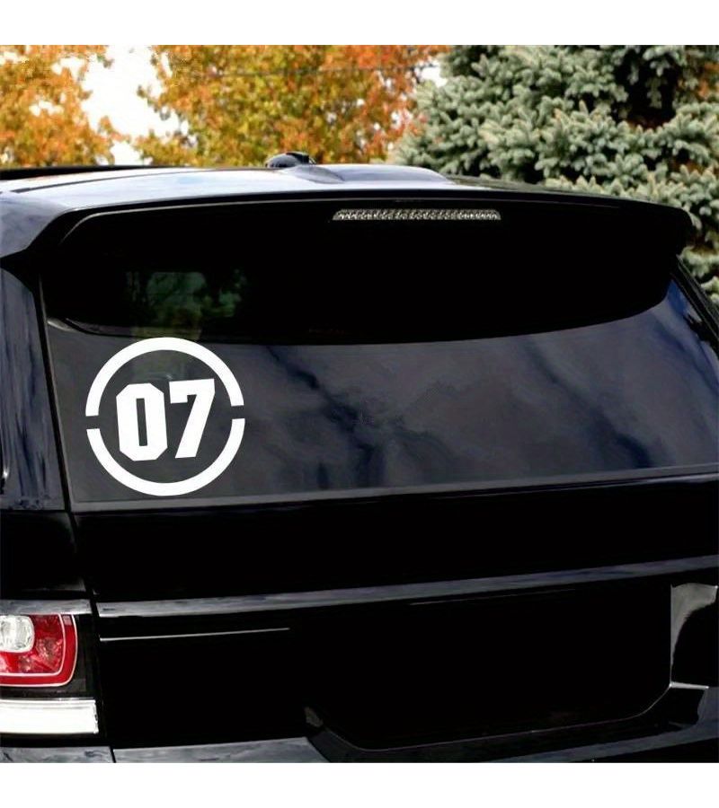 Black 07 Racing Number Car Stickers For Window Truck Helmet Decals - Image 5