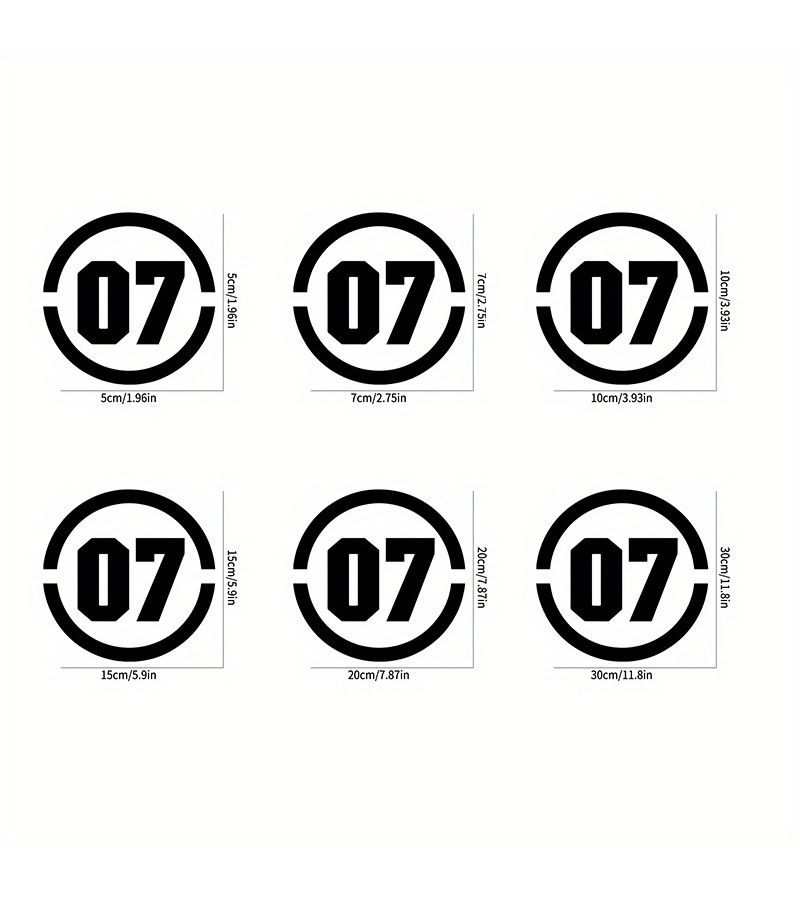 Black 07 Racing Number Car Stickers For Window Truck Helmet Decals - Image 2