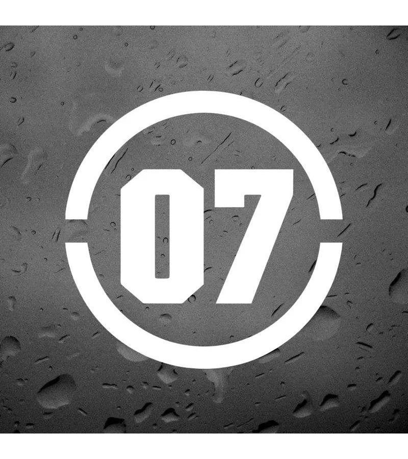 Black 07 Racing Number Car Stickers For Window Truck Helmet Decals - Image 1