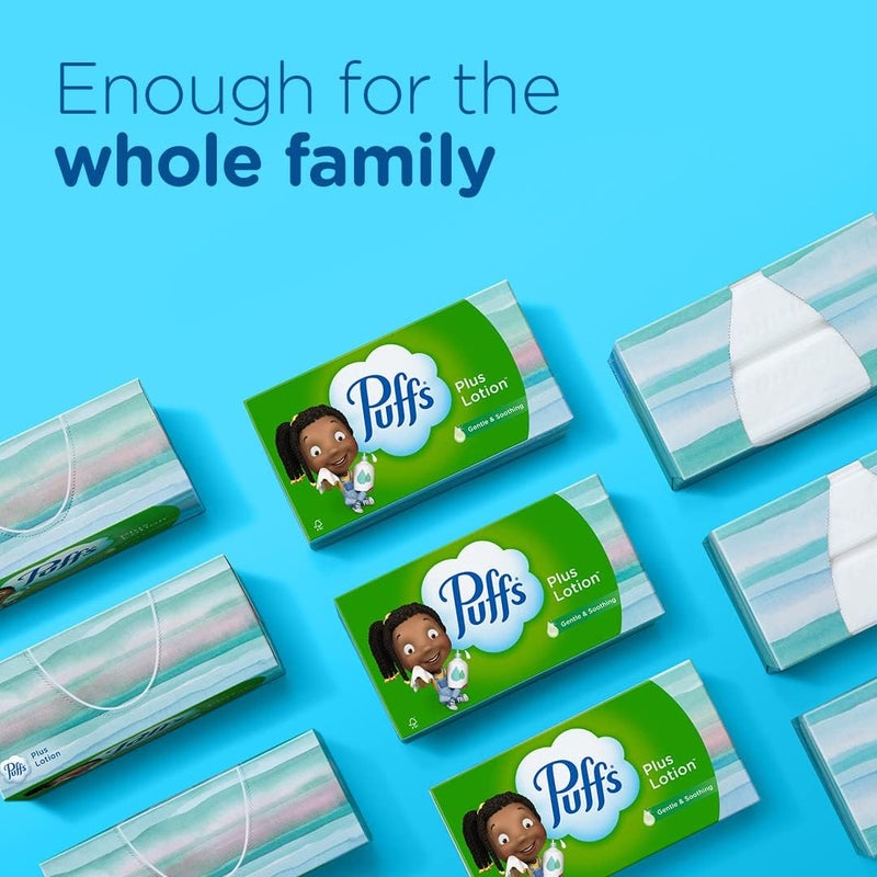 Puffs Plus Lotion Facial Tissue 1 Cube Box 48 Tissues Per Box Pack of 4 - Image 5