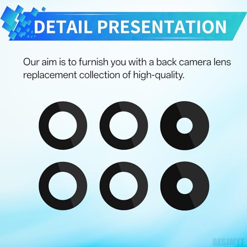 BESJMYT 2 Pack Rear Camera Lens Replacement for Samsung Galaxy A54 Adhesive Back Camera Glass Lens with Full Fix Tool Repair Kit Tweezers Dust Cloth for A54 SM-A546U SM-A546U1 - Image 3