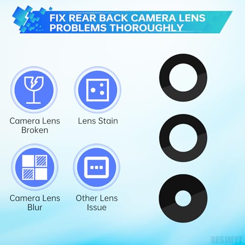 BESJMYT 2 Pack Rear Camera Lens Replacement for Samsung Galaxy A54 Adhesive Back Camera Glass Lens with Full Fix Tool Repair Kit Tweezers Dust Cloth for A54 SM-A546U SM-A546U1 - Image 4