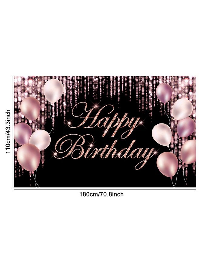 تفكس جيه خلفية لافتة عيد ميلاد سعيد باللون الأسود والوردي، لافتة عيد ميلاد سعيد كبيرة، خلفية ساحة عيد ميلاد سعيد، خلفية عيد ميلادي، حفلة استحمام الطفل، لوازم تزيين السيارة الداخلية والخارجية للنساء والفتيات - Image 2