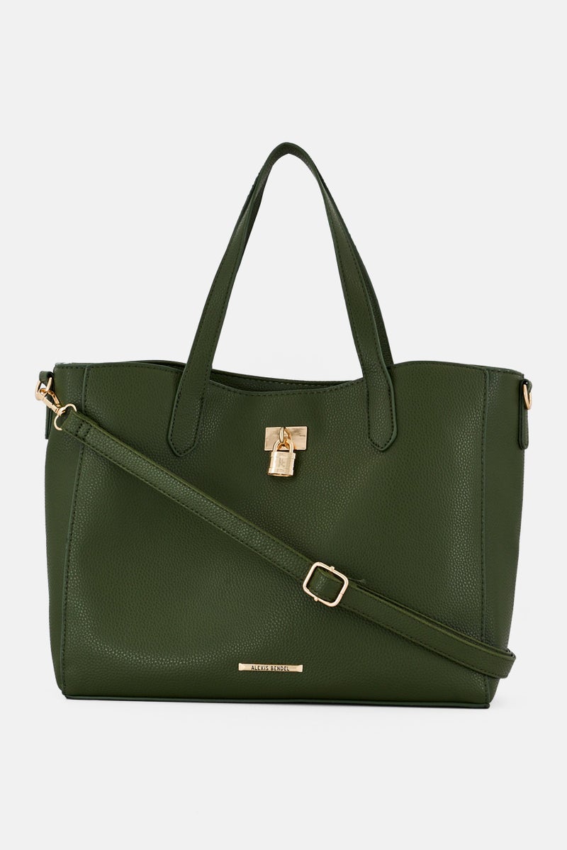 Alexis Bendel Women Brand Logo Tote Bag, Olive  - Image 1