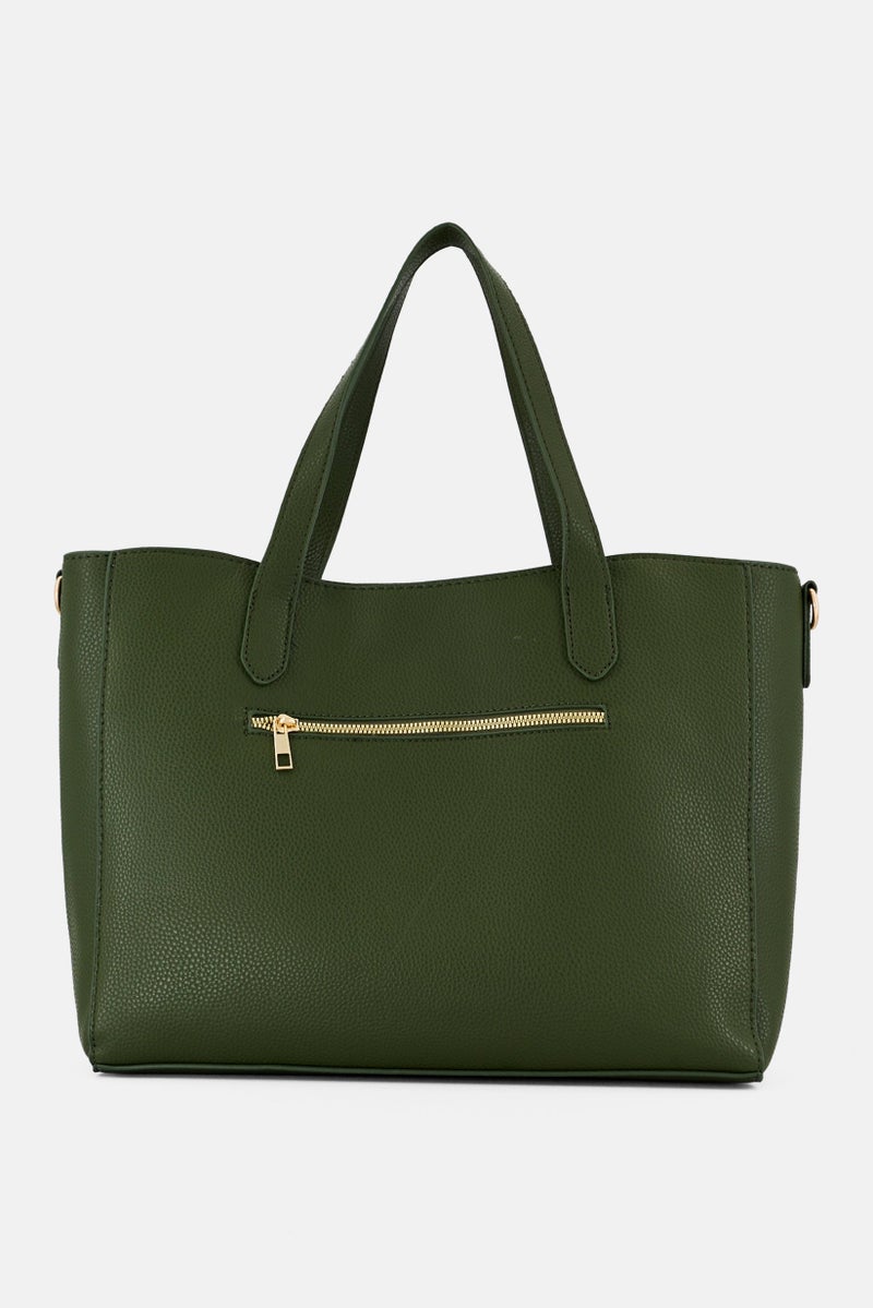 Alexis Bendel Women Brand Logo Tote Bag, Olive  - Image 3