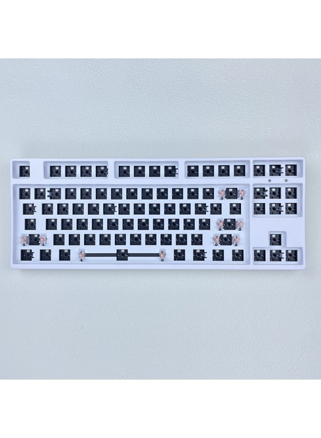 Loquat 87-key Three-mode RGB Hot-plug Kit 2.4G Bluetooth Wireless Mechanical Keyboard Customized Three-mode Mechanical Keyboard-Color:87 Three-mode Kit + Peach V3 Axis (no Keycap/remark Light Position/keyb - Image 2