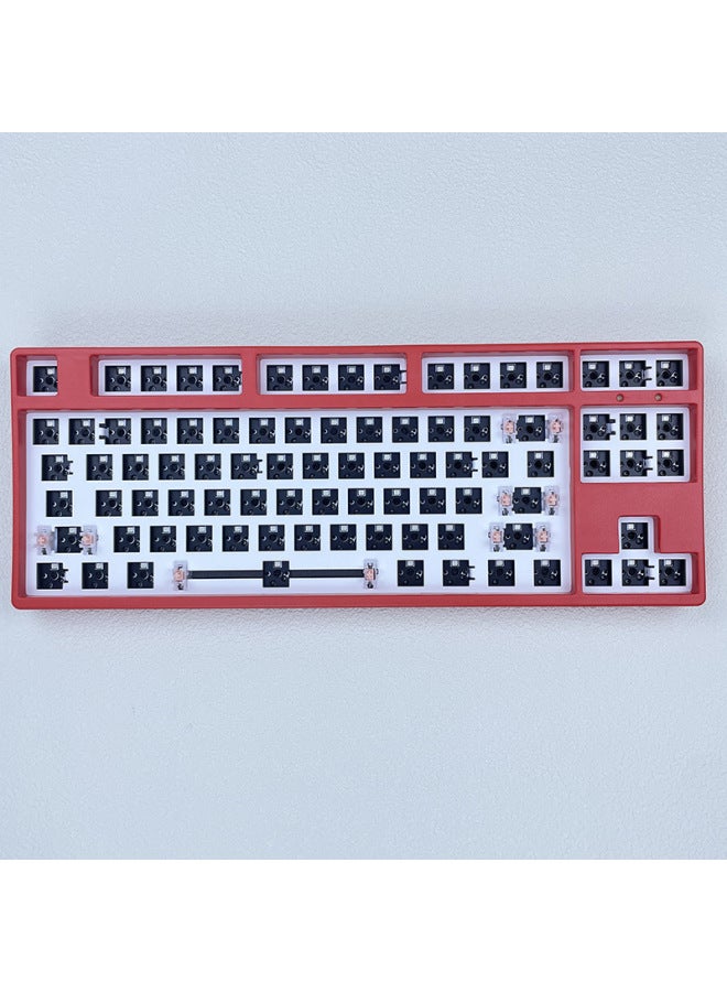 Loquat 87-key Three-mode RGB Hot-plug Kit 2.4G Bluetooth Wireless Mechanical Keyboard Customized Three-mode Mechanical Keyboard-Color:87 Three-mode Kit + Peach V3 Axis (no Keycap/remark Light Position/keyb - Image 5