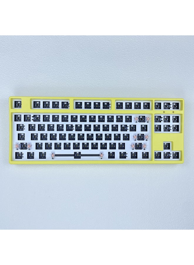 Loquat 87-key Three-mode RGB Hot-plug Kit 2.4G Bluetooth Wireless Mechanical Keyboard Customized Three-mode Mechanical Keyboard-Color:87 Three-mode Kit + Peach V3 Axis (no Keycap/remark Light Position/keyb - Image 4