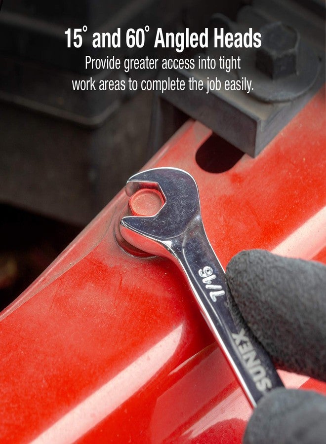 Sunex Tools Sunex 9914A 14 Piece Angle Head SAE Wrench Set (FULL POLISH) CRV - Image 4