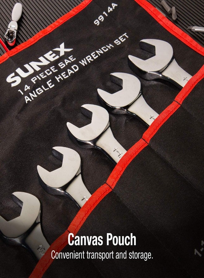 Sunex Tools Sunex 9914A 14 Piece Angle Head SAE Wrench Set (FULL POLISH) CRV - Image 5
