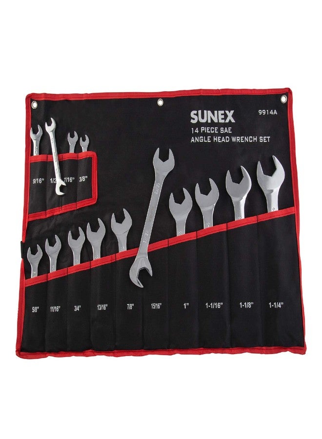 Sunex Tools Sunex 9914A 14 Piece Angle Head SAE Wrench Set (FULL POLISH) CRV - Image 1