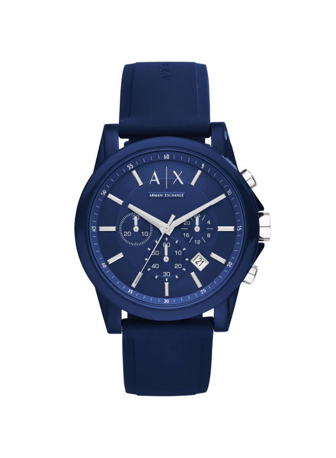 سعر ومواصفات ارماني اكسشينج Men Rubber Chronograph Wrist Watch AX1327 (N70338643V) على Noon EG
