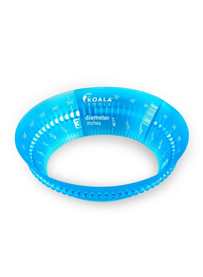 Koala Tools - Mini Ring Ruler for Circle Templates and Surfaces, Circular Ruler with 1 to 3.5-inch Adjustable Diameter, Geometric Tool for Drawing Circles - Image 1
