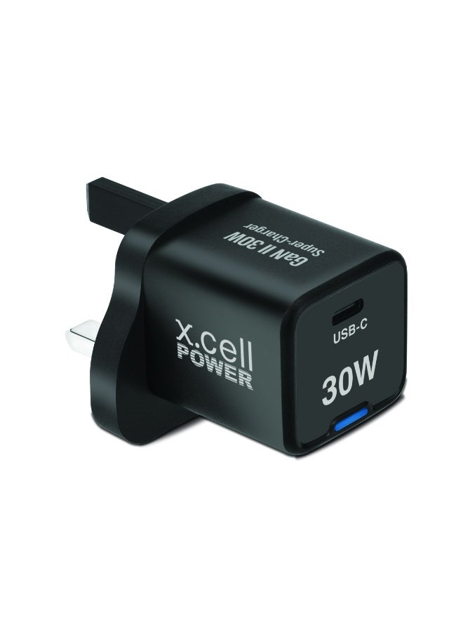 X.Cell GaN II 30W USB-C Charger | PD 3.0 & PPS Fast Charging | Ultra-Compact Design | Super-Fast Charging for iPhone, Samsung, iPad, MacBook Air | Heat-Safe, Travel-Ready – Black  - Image 2
