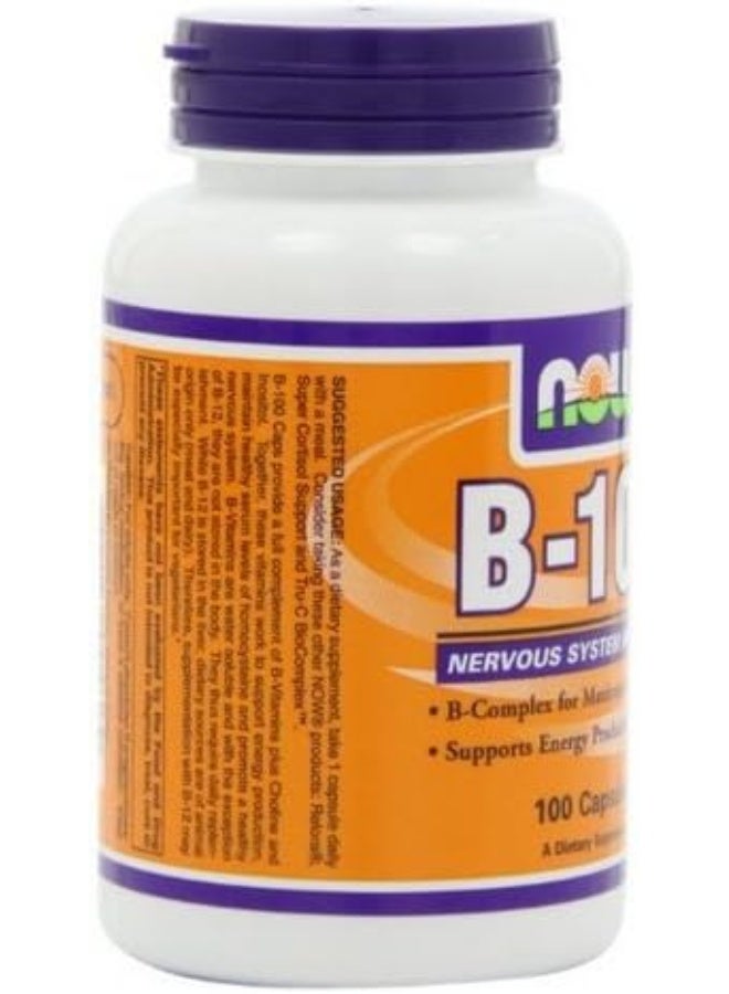 NOW Foods B-100 Caps, 100 Capsules - Image 3