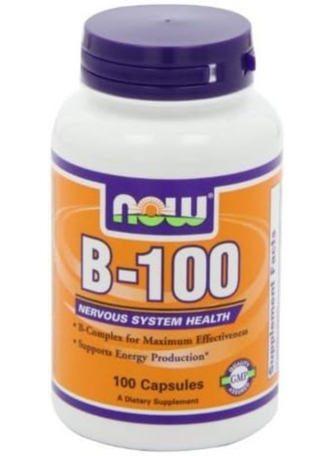 NOW Foods B-100 Caps, 100 Capsules - Image 1