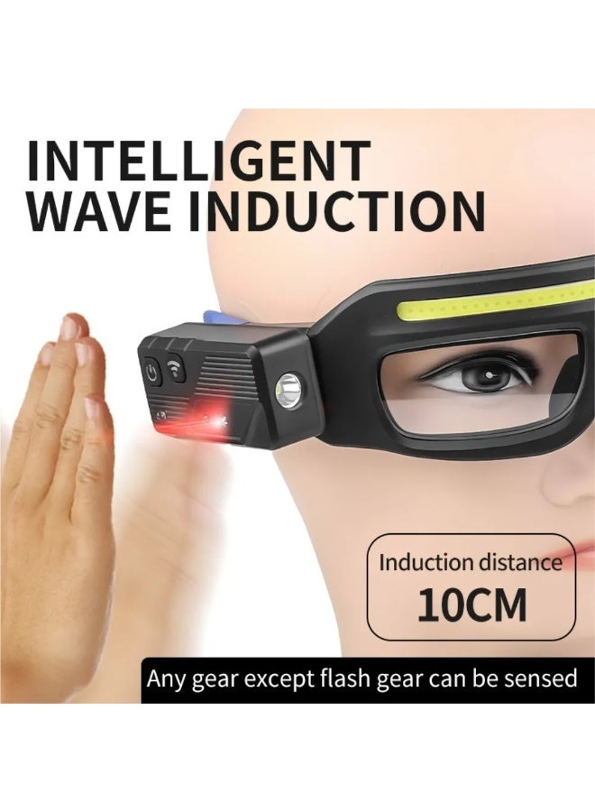 XTE Multifunctional Sensor Glasses Light Type-C Rechargeable Warning Headlamp Compact Portable Safety Glasses Driving Goggles Anti-Fog Light for Men and Women - Image 4