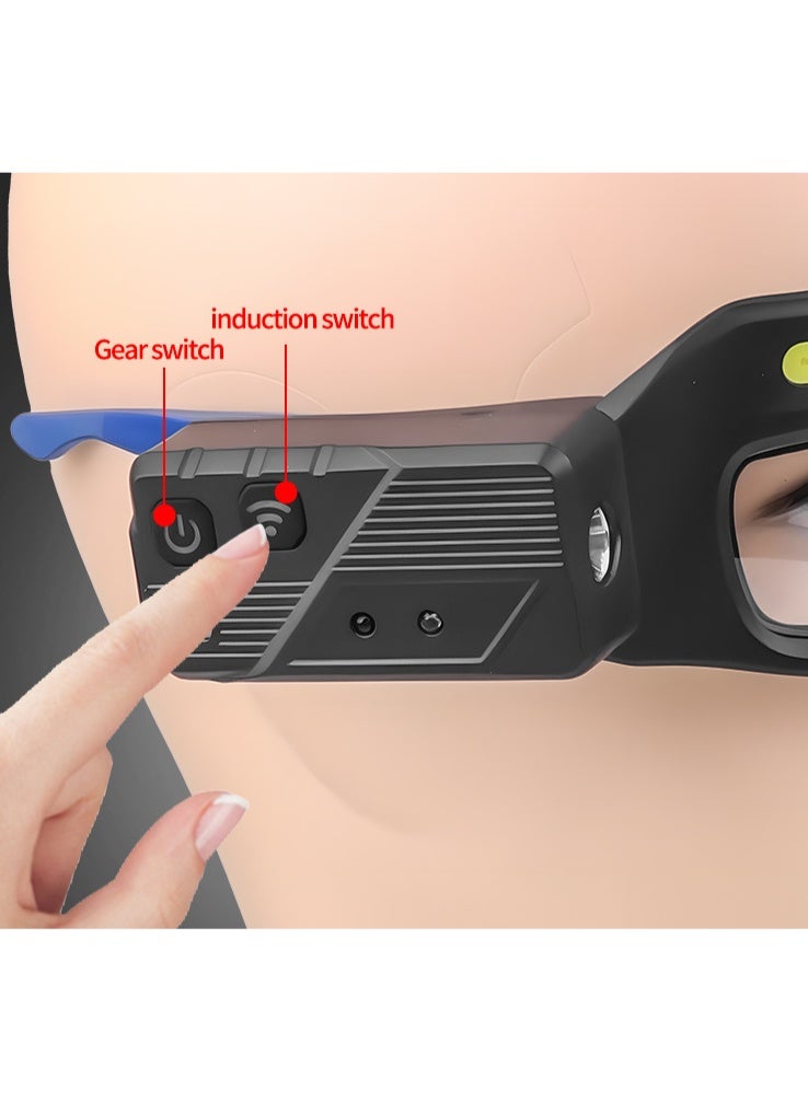 XTE Multifunctional Sensor Glasses Light Type-C Rechargeable Warning Headlamp Compact Portable Safety Glasses Driving Goggles Anti-Fog Light for Men and Women - Image 2