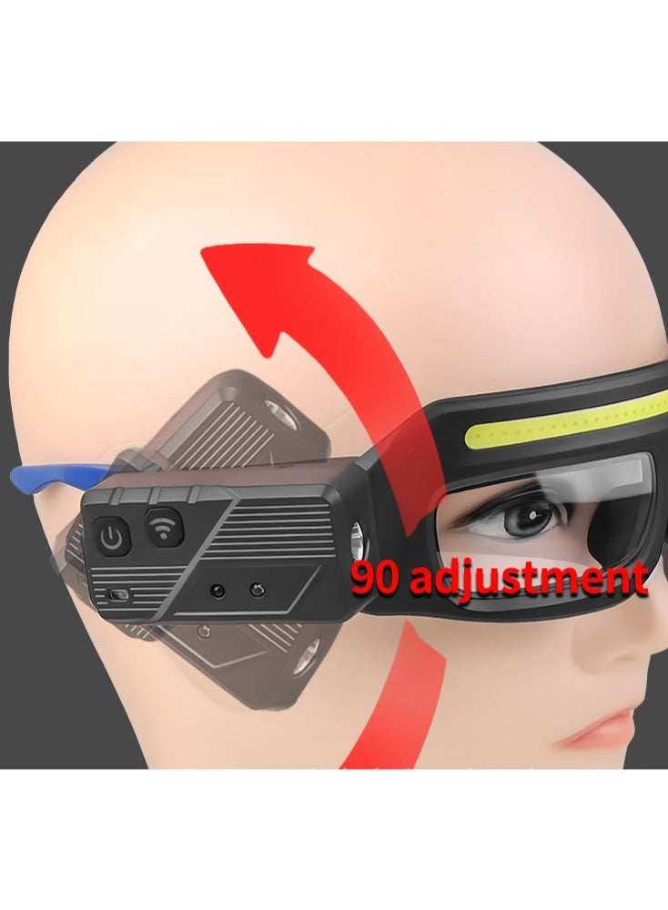 XTE Multifunctional Sensor Glasses Light Type-C Rechargeable Warning Headlamp Compact Portable Safety Glasses Driving Goggles Anti-Fog Light for Men and Women - Image 3