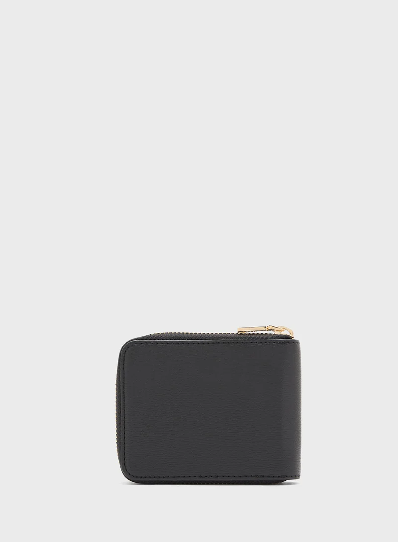 لوف موسكينو Logo Detailed Zip Over Wallet