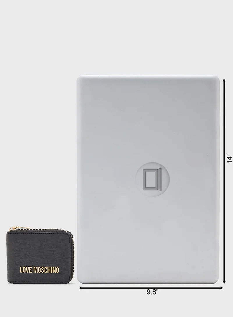 لوف موسكينو Logo Detailed Zip Over Wallet