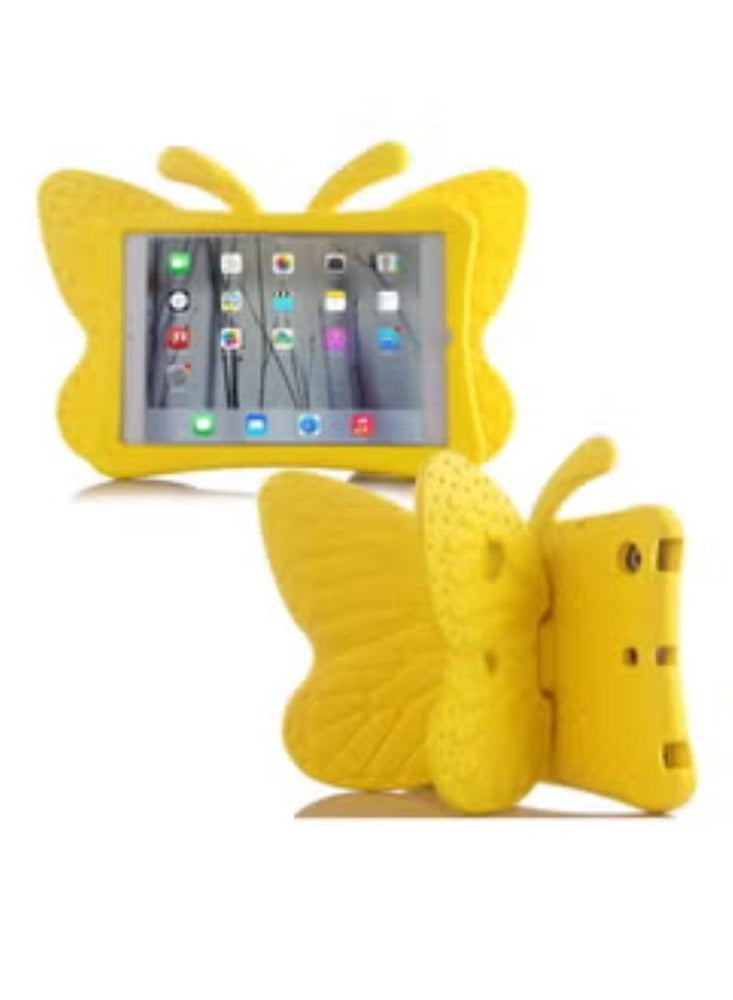 iPad 7 10.2 3D Cute Butterfly Case - Light Weight EVA Stand Shockproof Rugged Heavy Duty Kids Friendly Tablet Case for iPad 10.2 iPad 7th Gen iPad (YELLOW) - Image 1