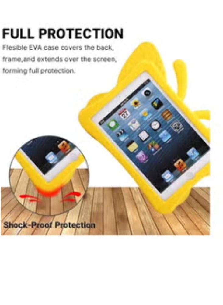 iPad 7 10.2 3D Cute Butterfly Case - Light Weight EVA Stand Shockproof Rugged Heavy Duty Kids Friendly Tablet Case for iPad 10.2 iPad 7th Gen iPad (YELLOW) - Image 2