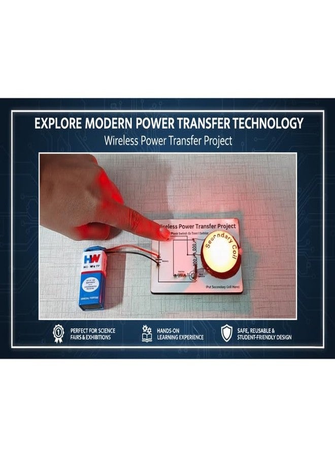 ESPtronics Wireless Power Transfer Working Model Physics Science Project Electromagnetic Mutual Induction for Class 10 12 Students and School Kids STEM Learning Experiment Educational Kit - Image 4