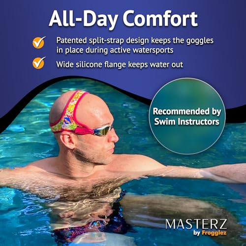 Frogglez Masterz Swim Goggles for Adults & Teens, Anti Fog Mirrored Goggles - Image 3