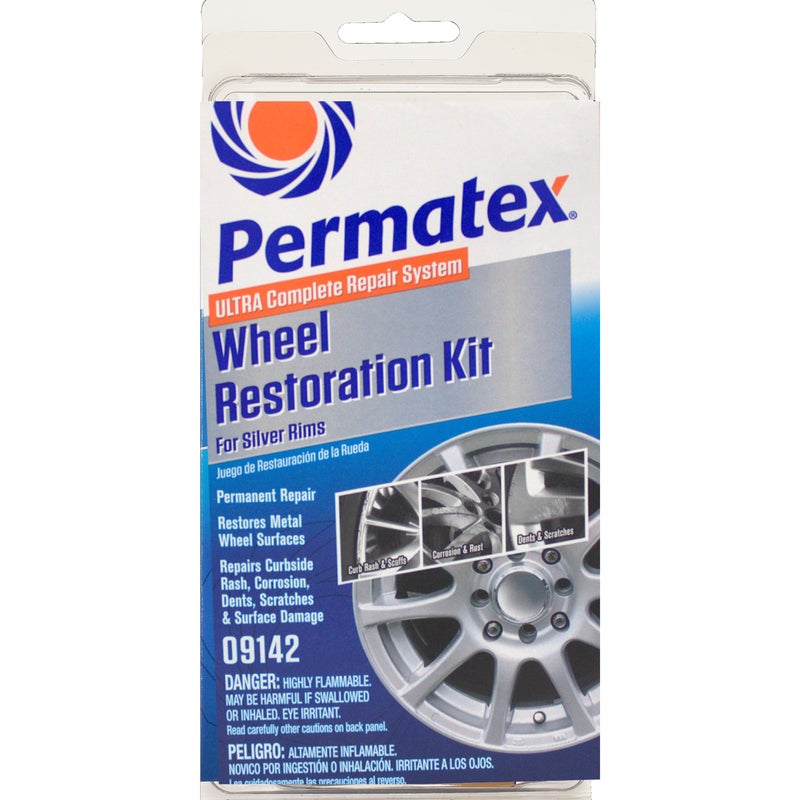 Permatex 09142 Wheel Restoration Kit Silver EasytoUse Do It Yourself Kit Repairs Unappealing Wheel Damage Including Curbside Rash Corrosion and Scuffs for Like New Appearance - Image 2