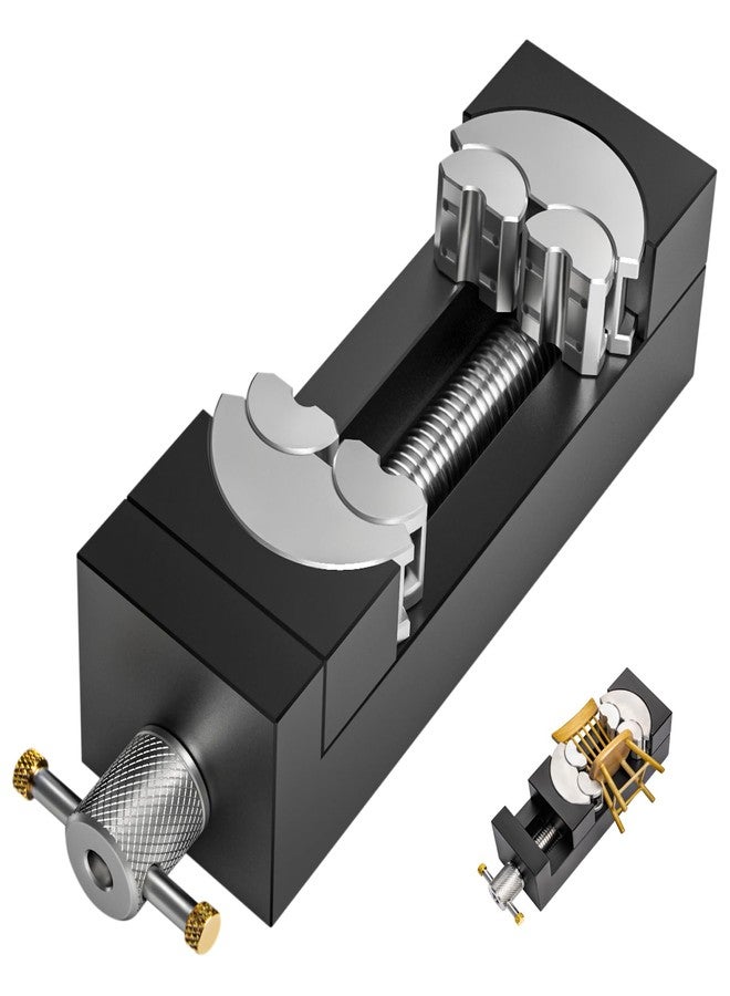 Luvan Mini Drill Press Vise, Small Bench Vise Clamp for Any Shape 2.44" Jaw Opening Self-Adjusting Smart Fractal Vise, Precision Aluminum Hobby Mini Table Clamp for DIY,Crafts,Jewelry Making,Repair - Image 1