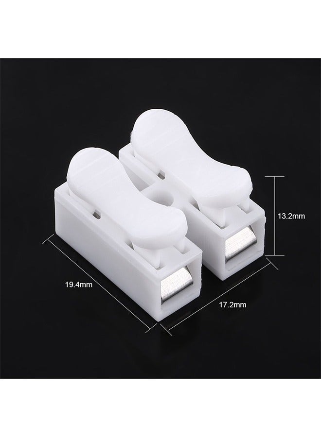 SHAOZHEN Push Quick Wire Cable Connector, 100pcs 10A 220V 2 Pin Push-in Spring Loaded Electrical Connectors for Lighting Electrical and Automotive Wiring Electricity - Image 2