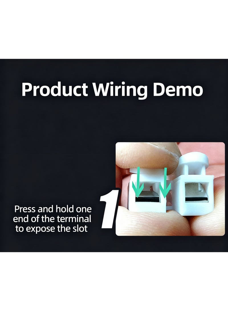 SHAOZHEN Push Quick Wire Cable Connector, 100pcs 10A 220V 2 Pin Push-in Spring Loaded Electrical Connectors for Lighting Electrical and Automotive Wiring Electricity - Image 3